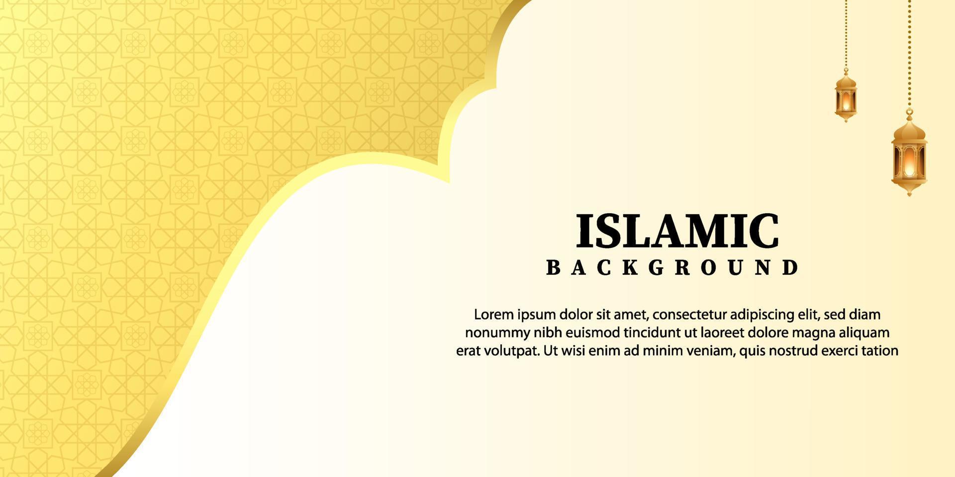 Islamic Banner With Gold Luxury Ornament vector