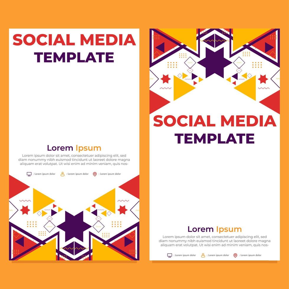 triangle geometric shape social media story template vector