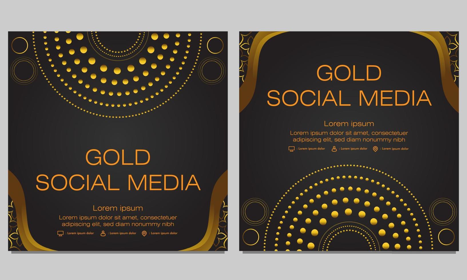 black gold social media post template vector