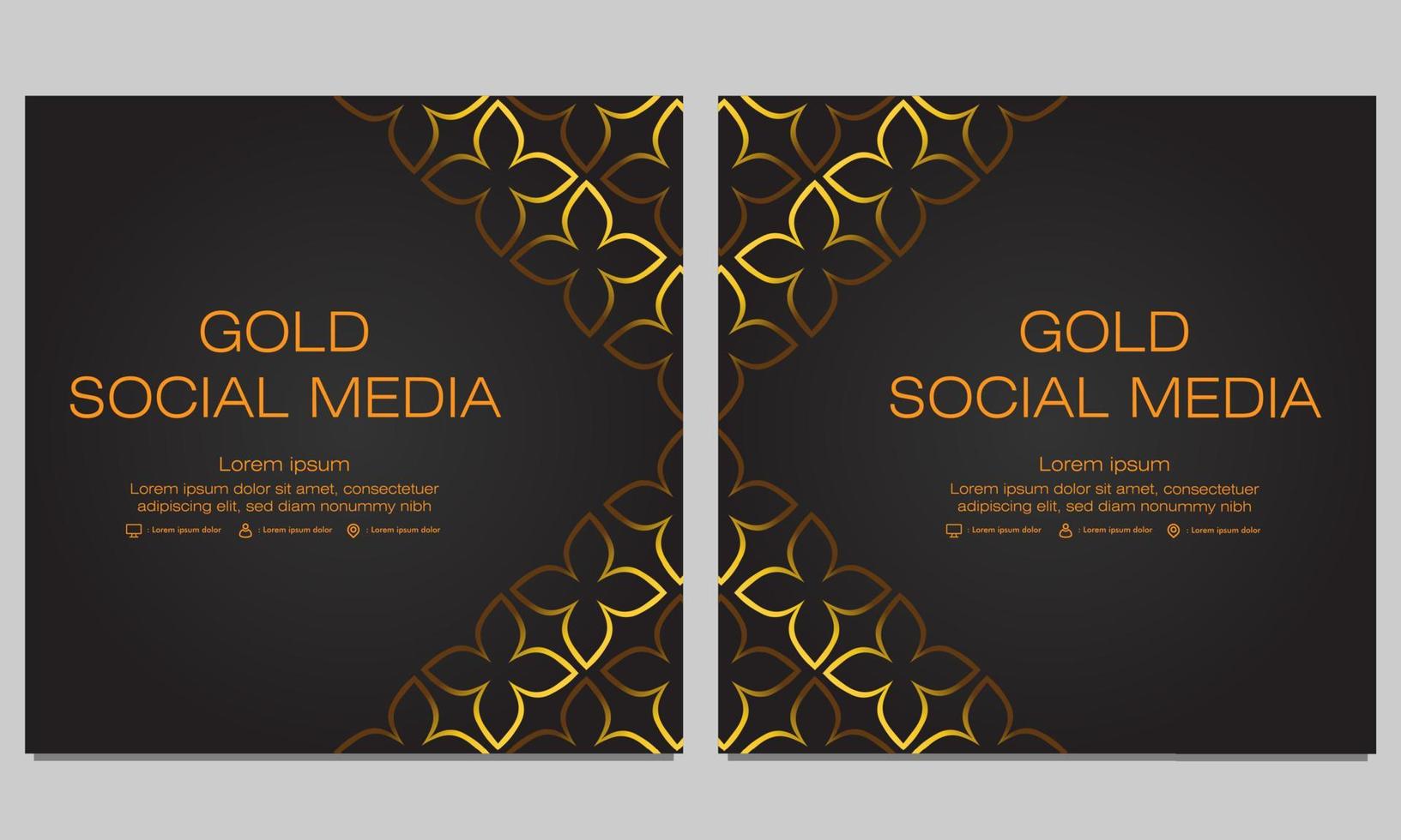 black gold social media post template vector