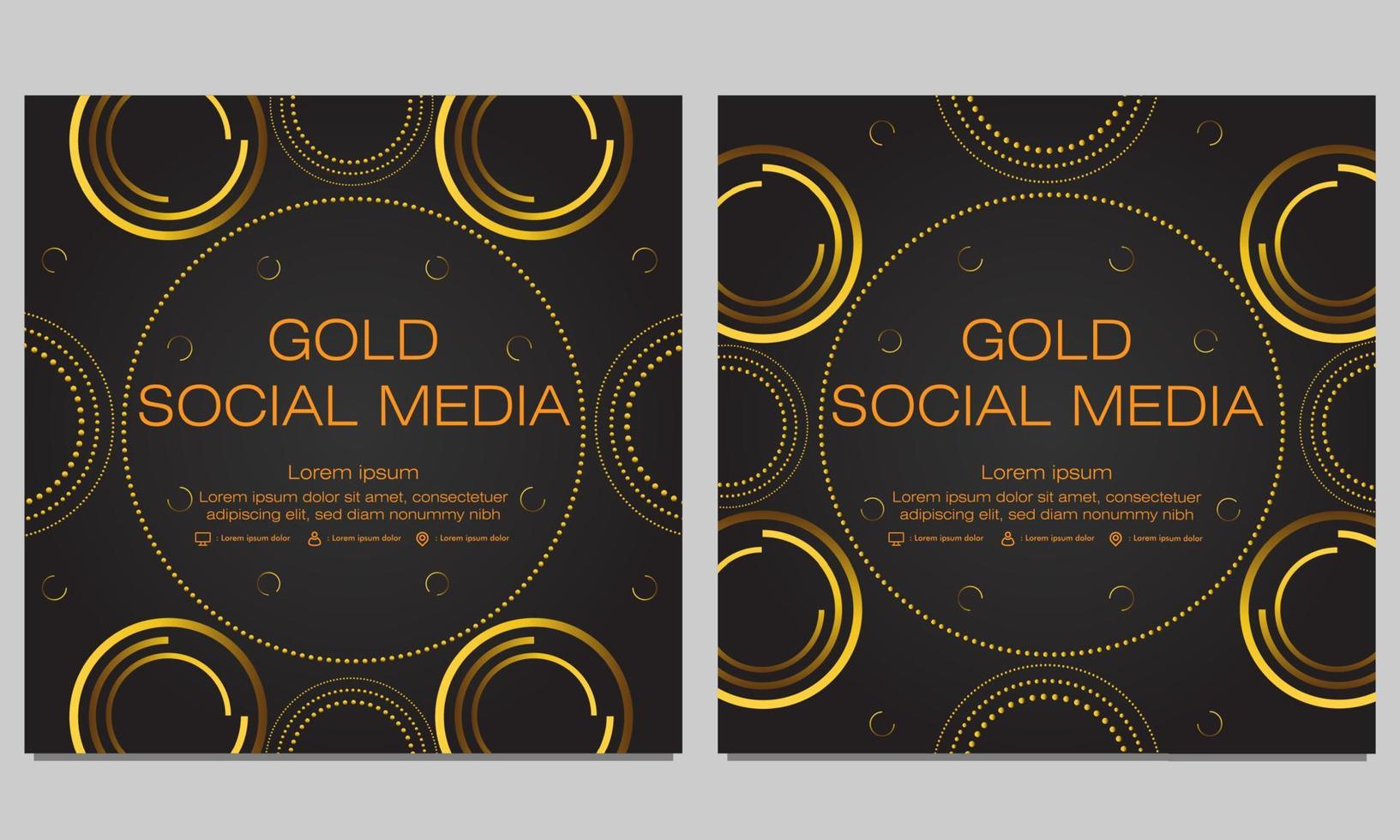 black gold social media post template vector