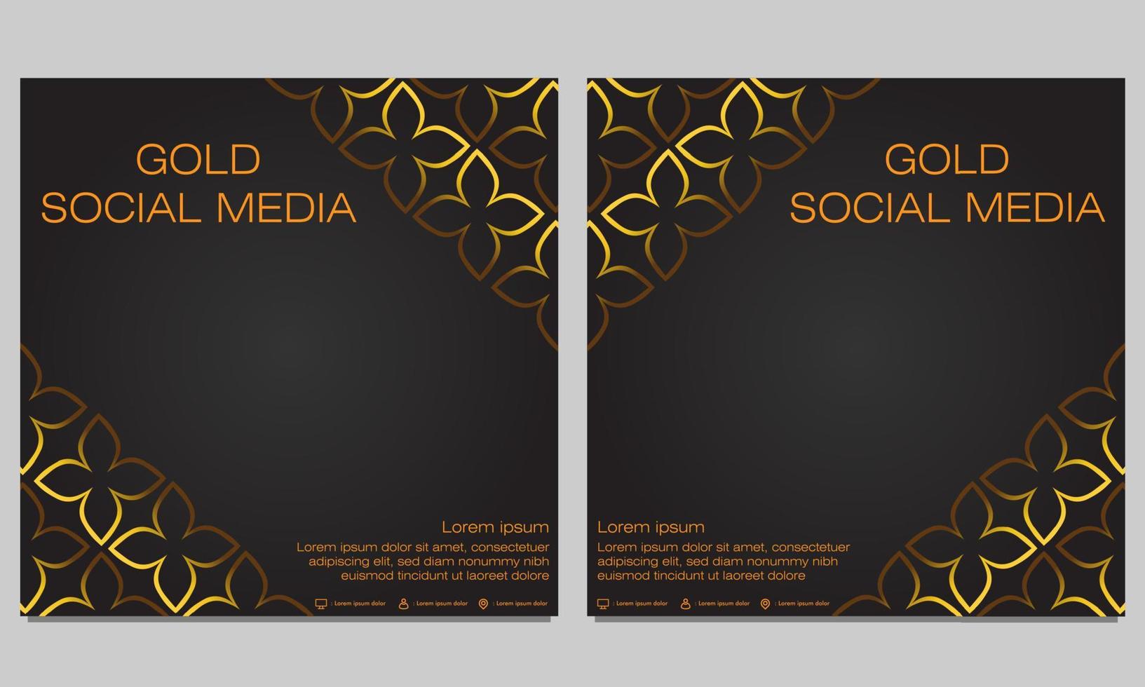 black gold social media post template vector
