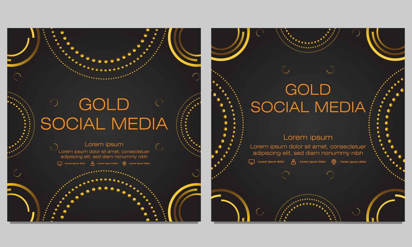 black gold social media post template vector