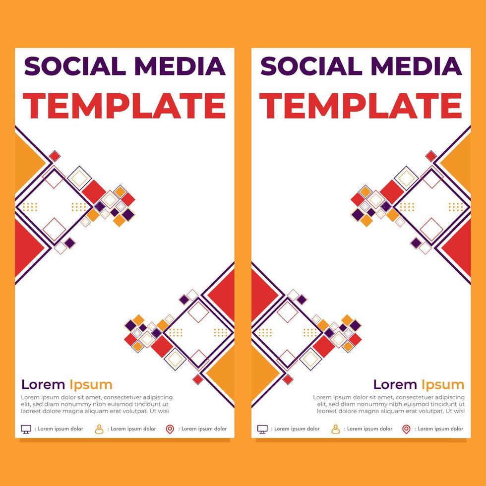 triangle geometric shape social media story template vector