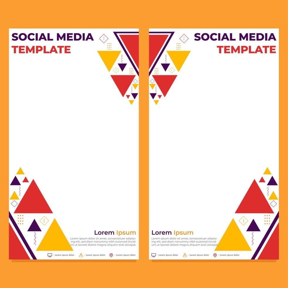 triangle geometric shape social media story template vector