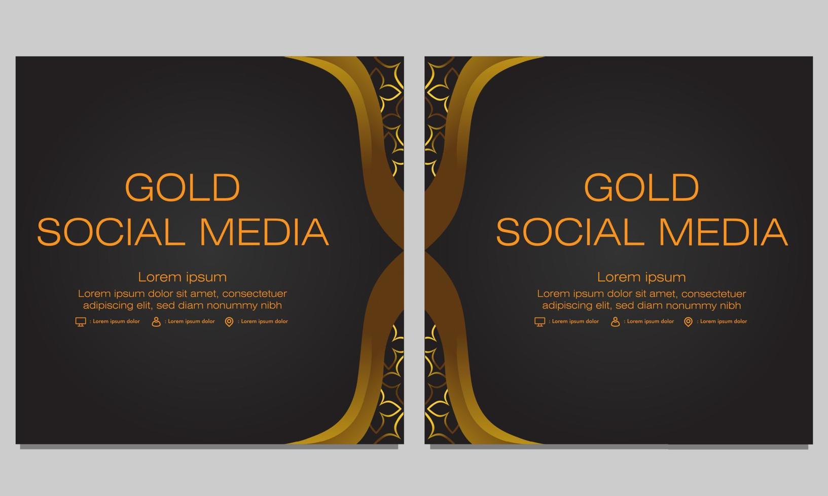 black gold social media post template vector