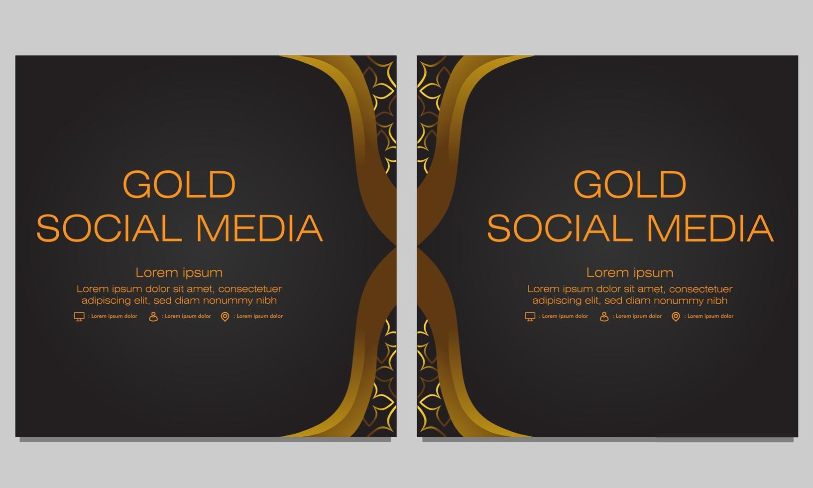 black gold social media post template vector