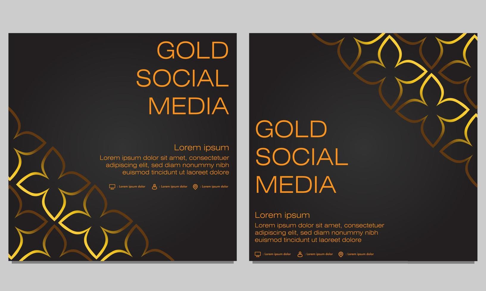 black gold social media post template vector