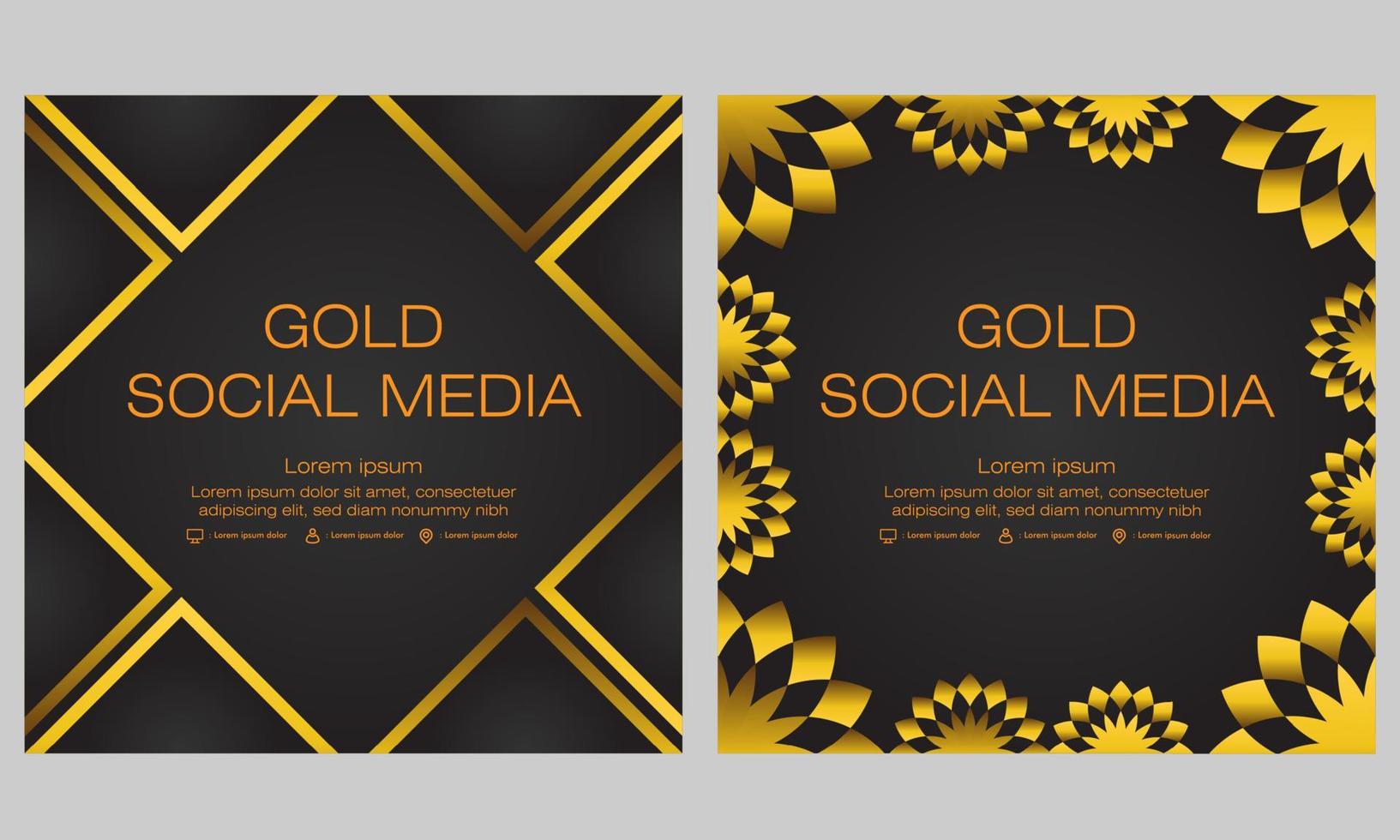 black gold social media post template vector