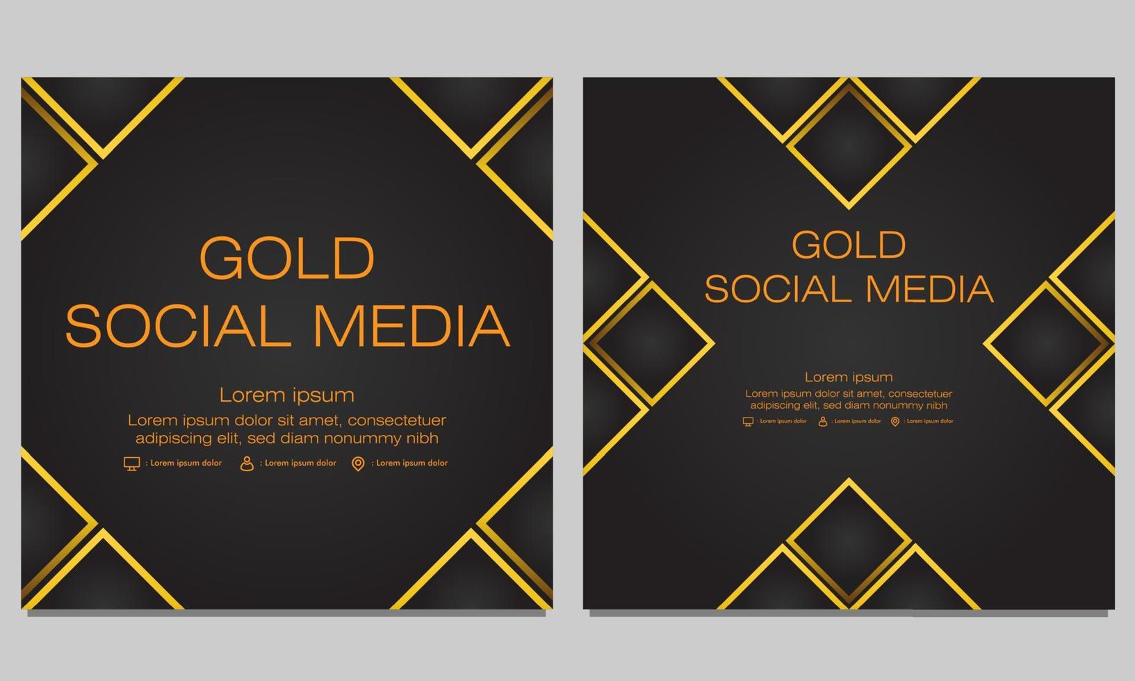 black gold social media post template vector