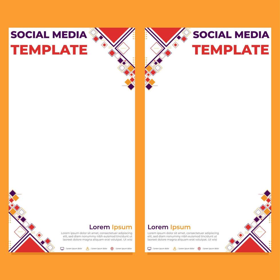 triangle geometric shape social media story template vector