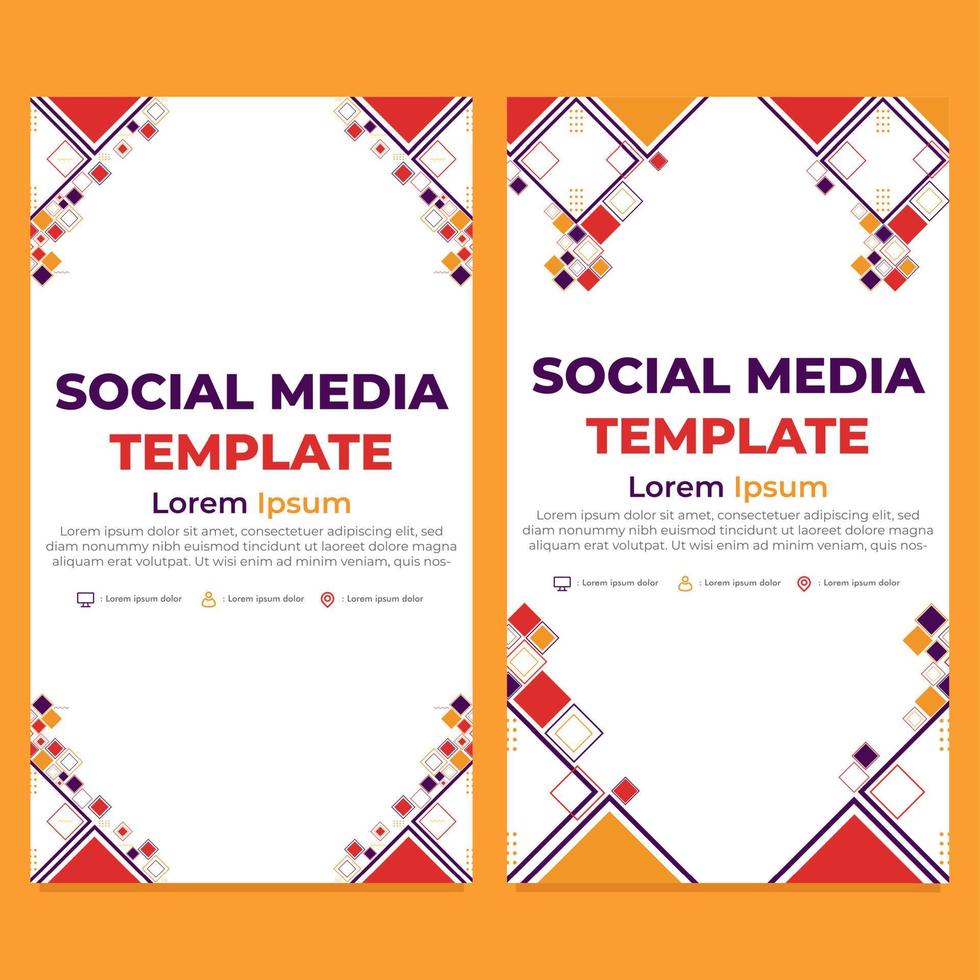 triangle geometric shape social media story template vector