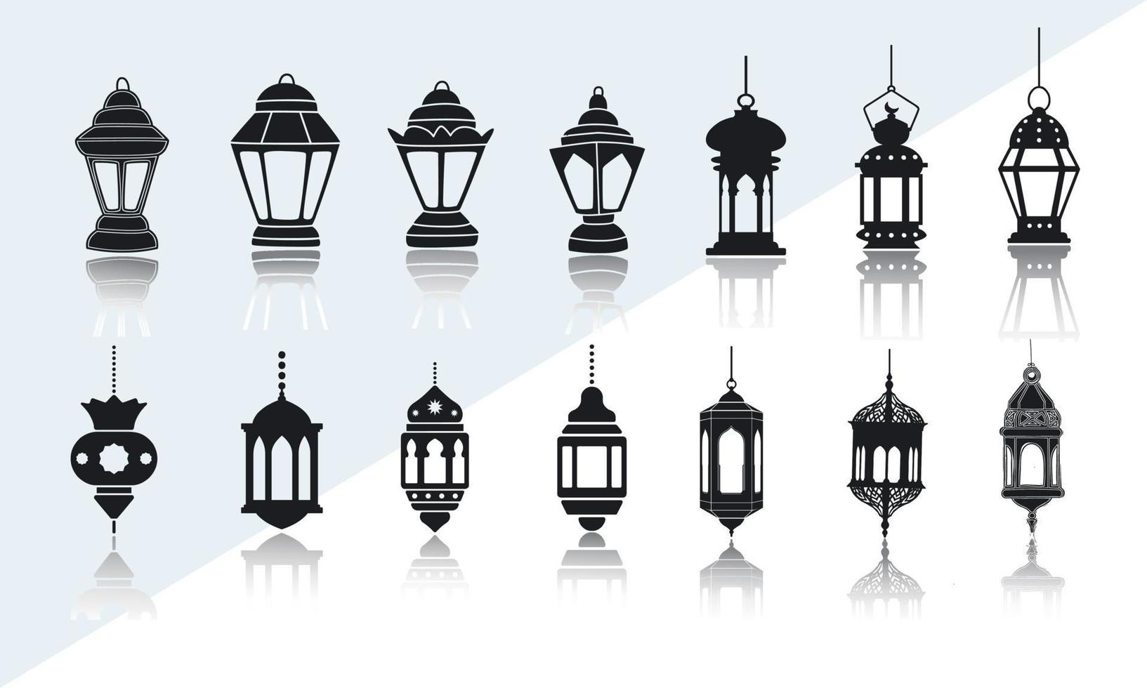 Fotograami Islamic Lamp Icon sets vector