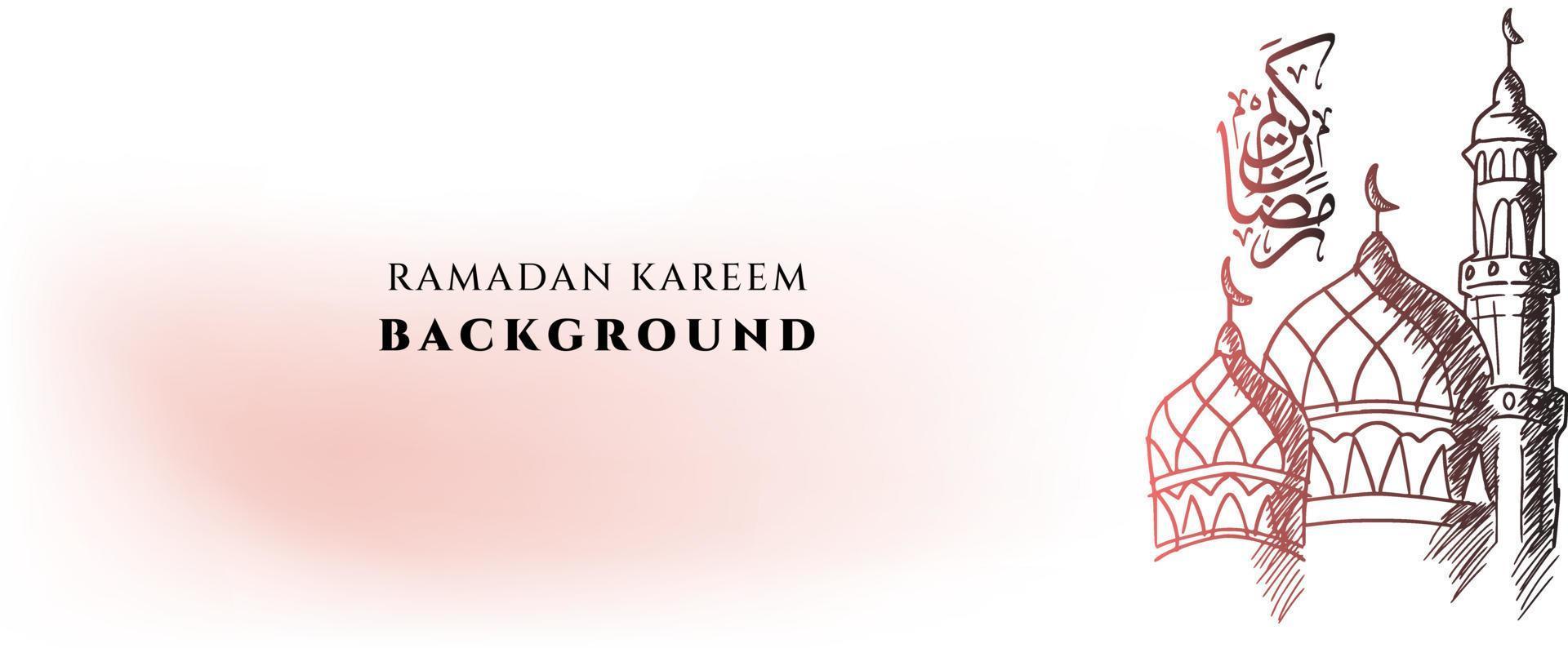 Ilustración de diseño de fondo de banner de ramadan kareem vector