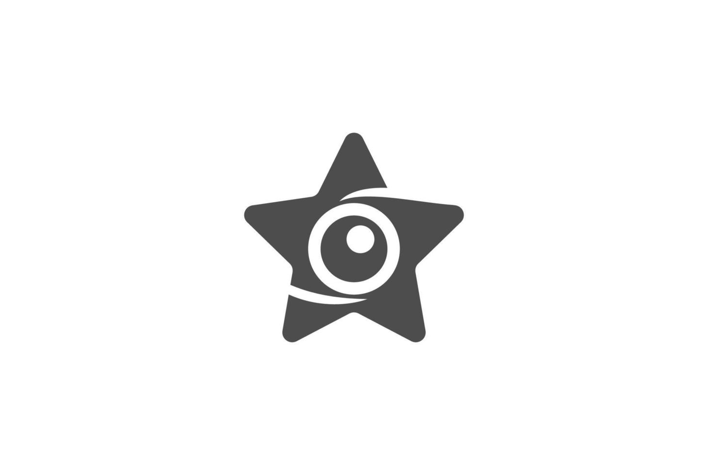 estrella simple con vector de diseño de logotipo de visión de cámara ocular