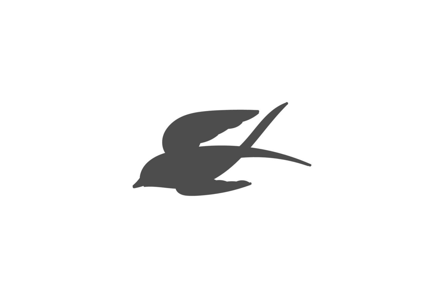 Simple Minimalist Flying Swallow Bird Silhouette Logo Design Vector
