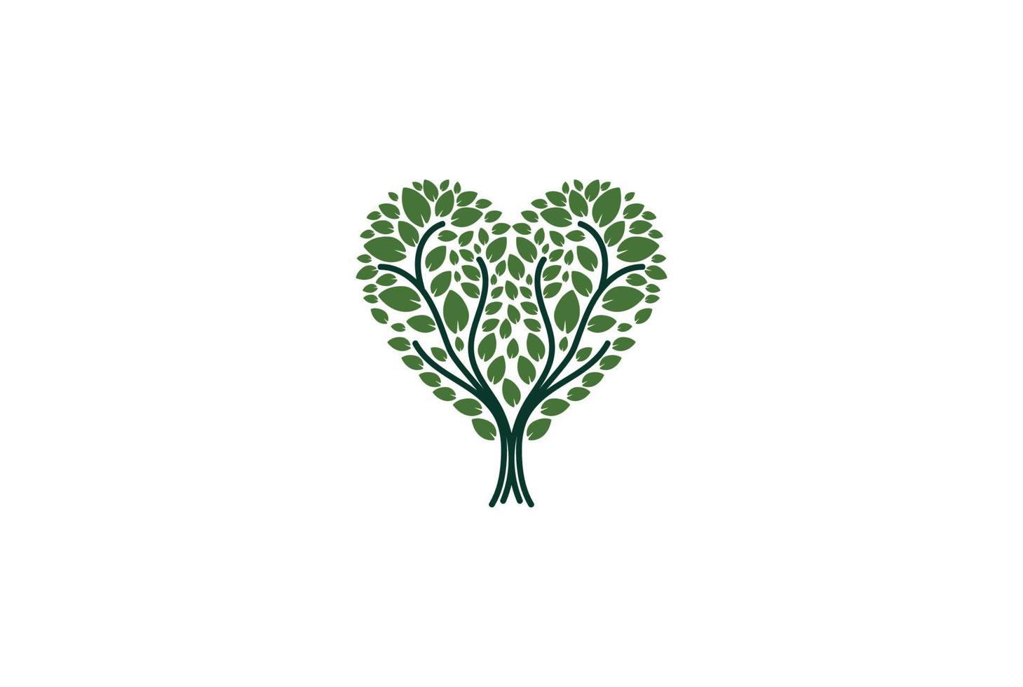 corazón amor árbol de la vida para la educación caridad fundación logotipo diseño vector