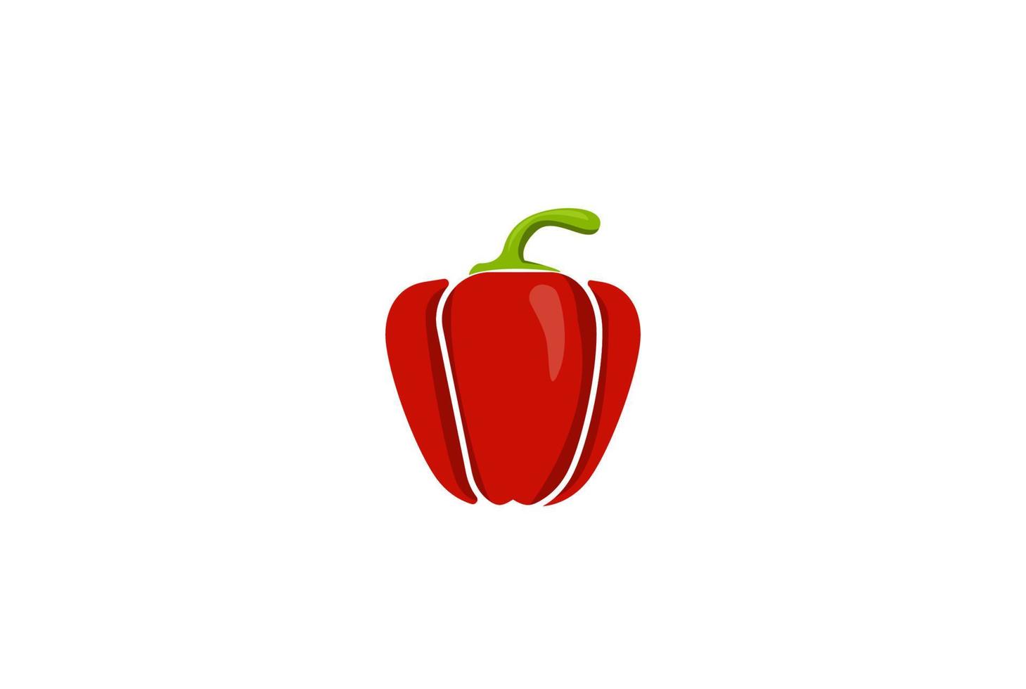 emblema de la insignia de pimentón rojo picante para el cocinero del restaurante o el vector de diseño del logotipo de la etiqueta de la granja vegetal