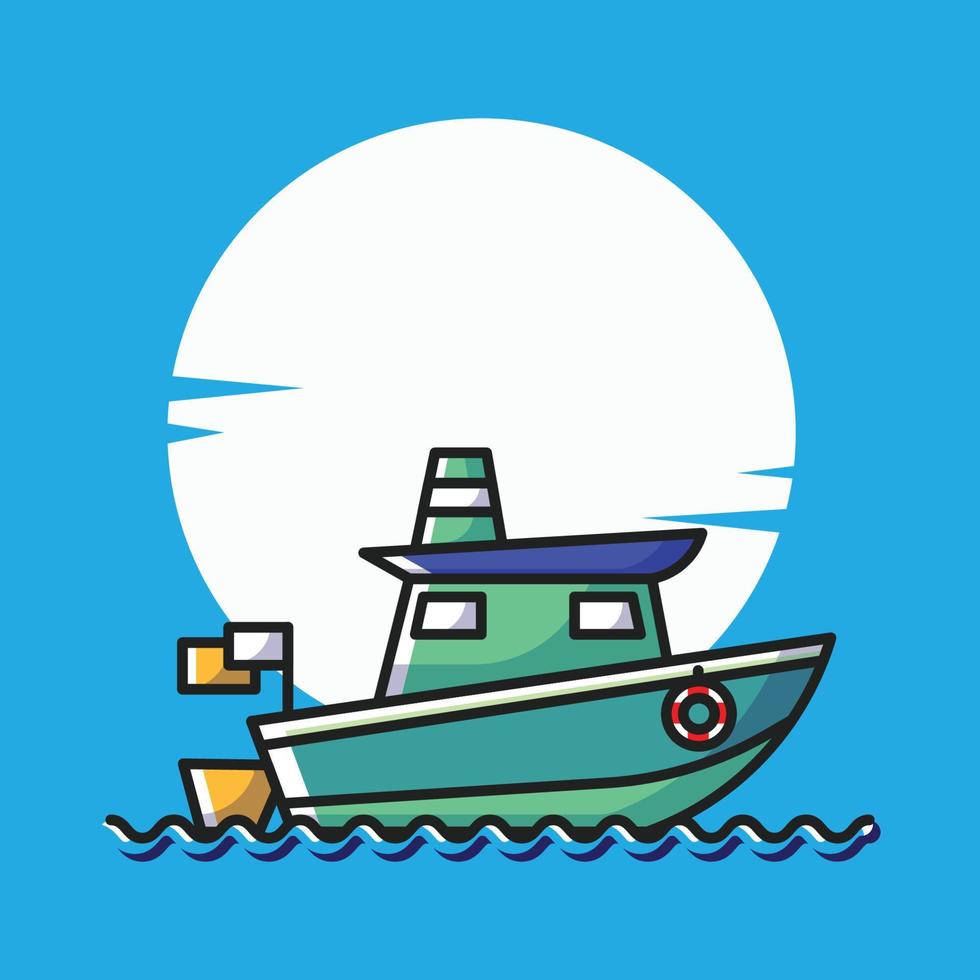 Boat Cartoon Illustration vector