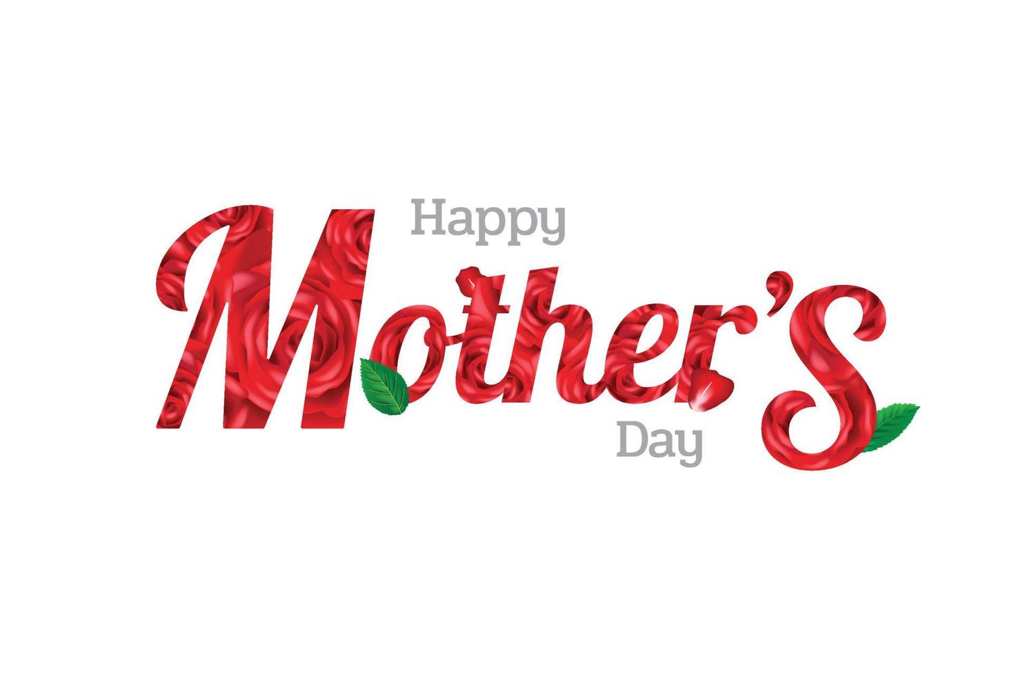 Text happy mother's day crop on roses typographic use for banner invitation vector illustration