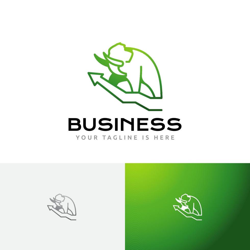 Elephant Up Finance Business Management Line Modern Economic Logo vector