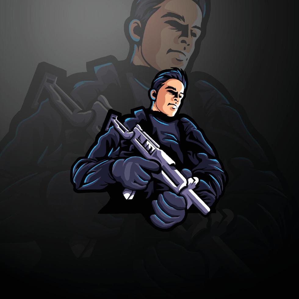 gamer mascot logo design vector