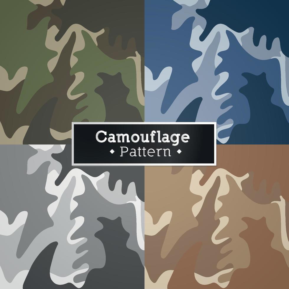 Set of Abstract colors Military and army soldier camouflage pattern background vector