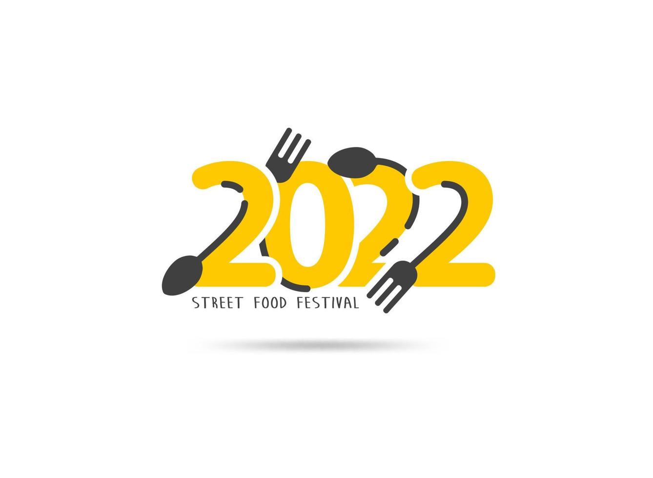 logo 2022 año nuevo festival de comida callejera diseño creativo, ilustración vectorial plantilla de diseño moderno vector