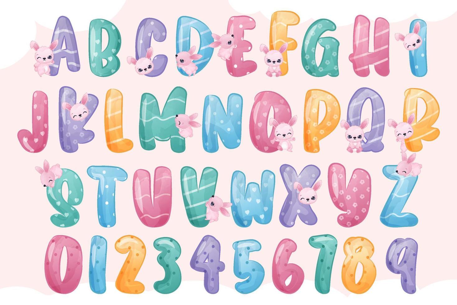 Decorative Letters With Bunny vector