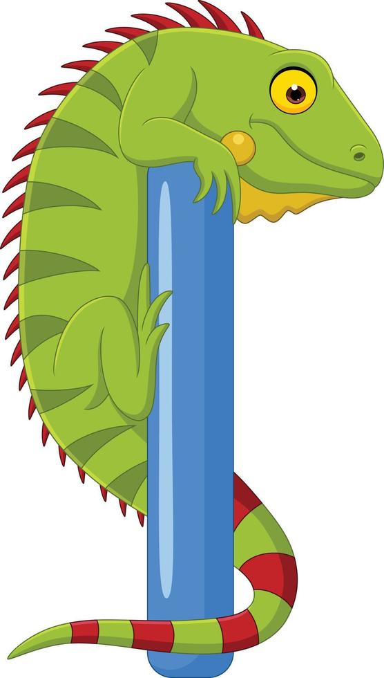 Alphabet letter I for Iguana vector