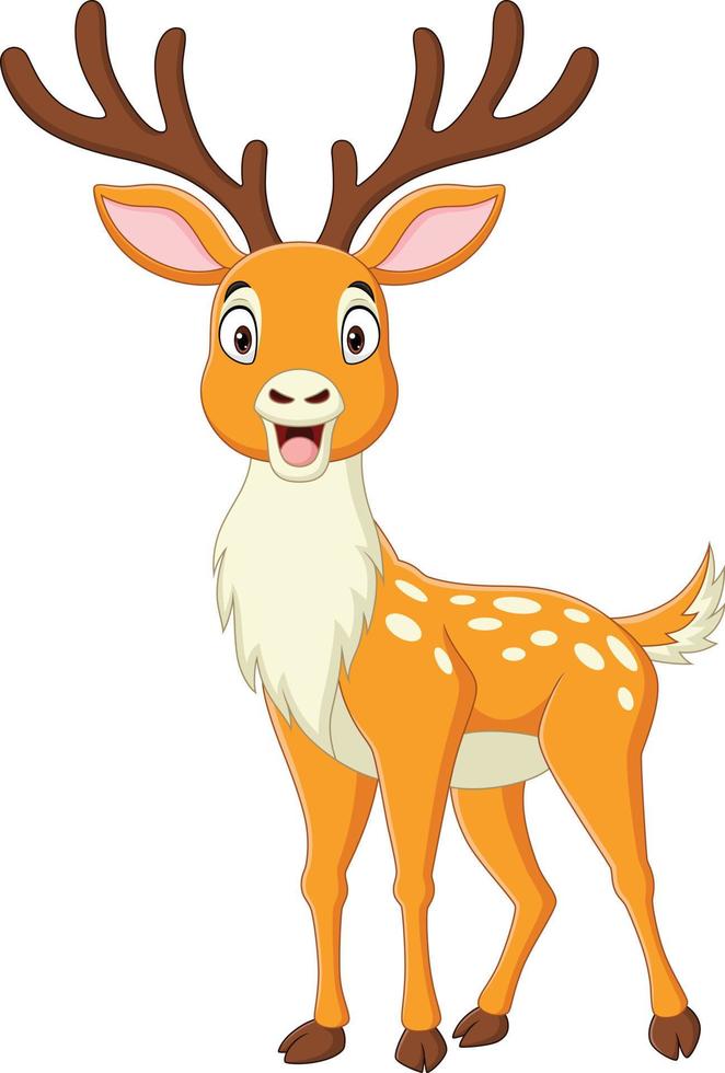 Cartoon deer isolated on white background vector