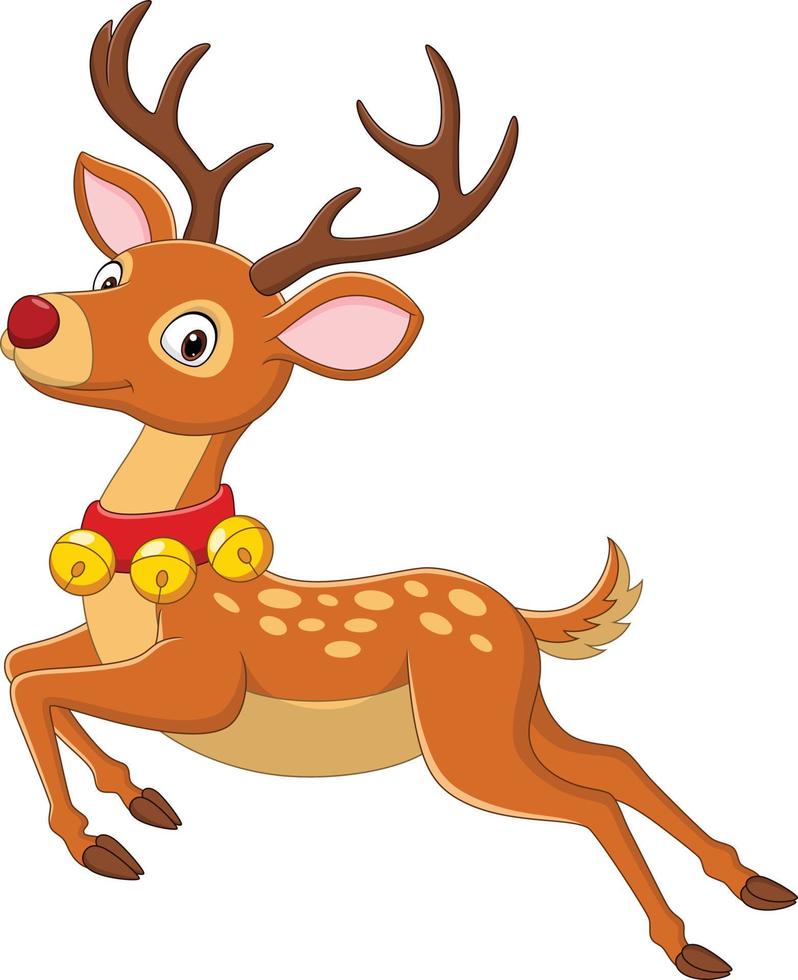 Cartoon cute little deer running on white background vector