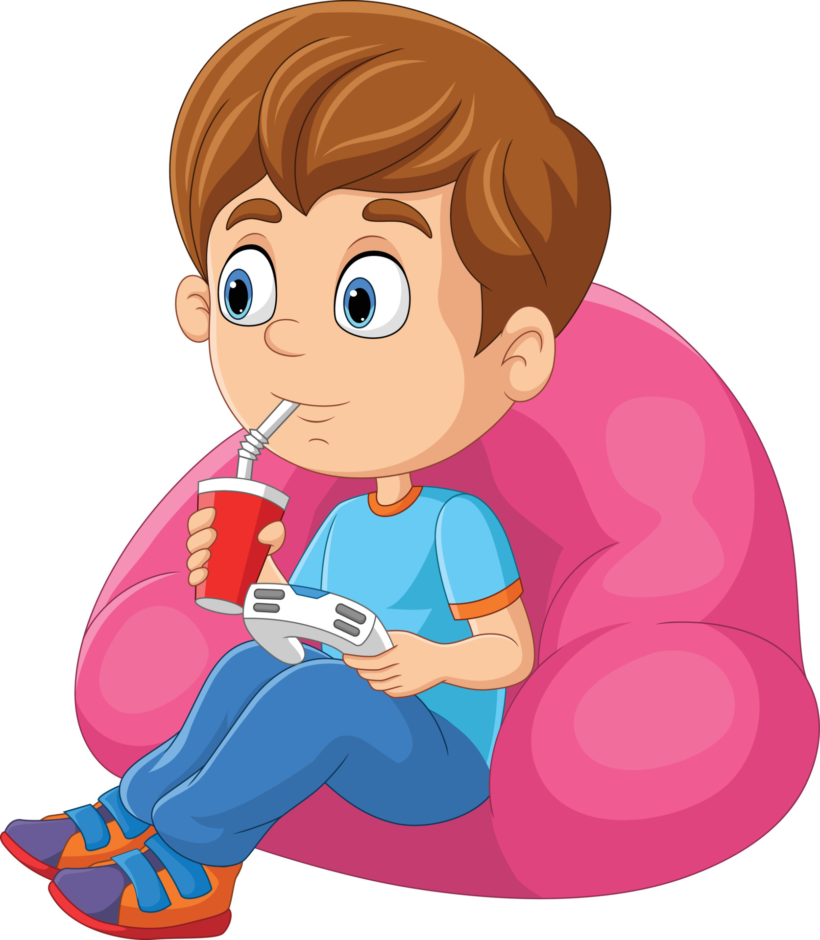 Cartoon boy playing video games sale