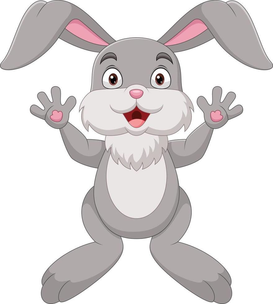 Cartoon funny rabbit on white background vector
