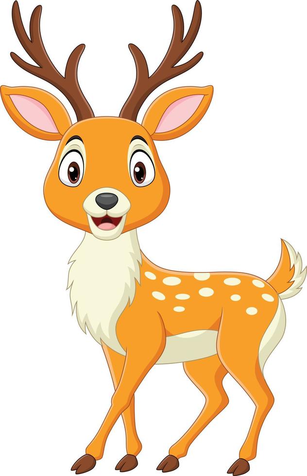 Cartoon deer isolated on white background vector