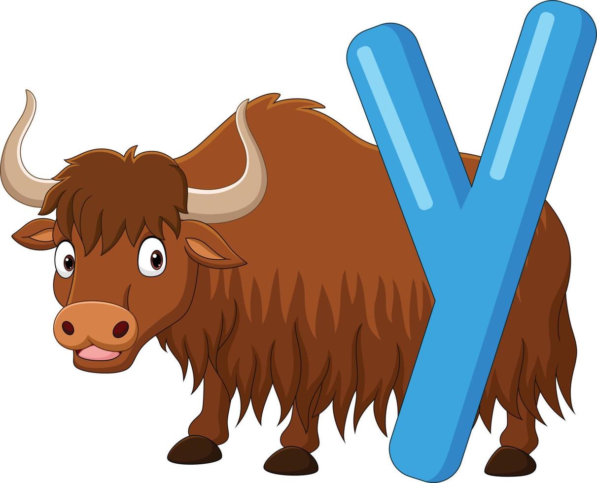 Alphabet letter Y for Yak vector