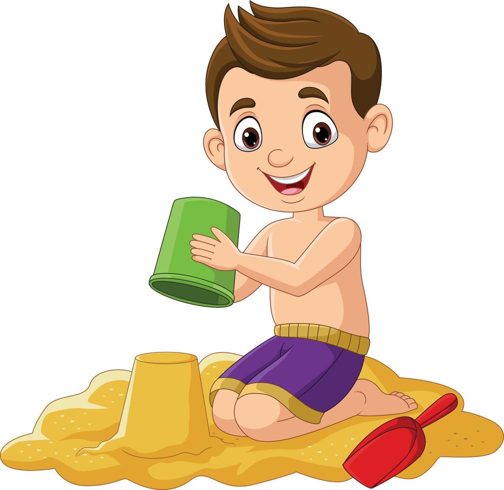 Cartoon little boy playing sand castle 7153092 Vector Art at Vecteezy Cartoon little boy playing sand castle 7153092 Vector Art at Vecteezy