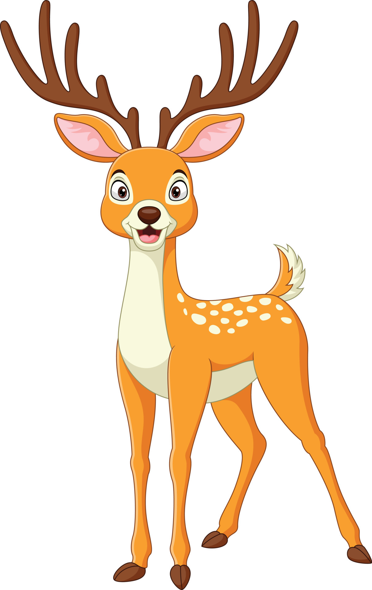Cartoon funny deer on white background 7153125 Vector Art at Vecteezy