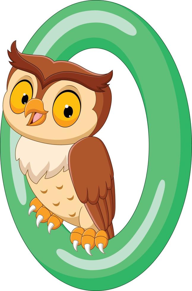 Alphabet letter O for Owl vector