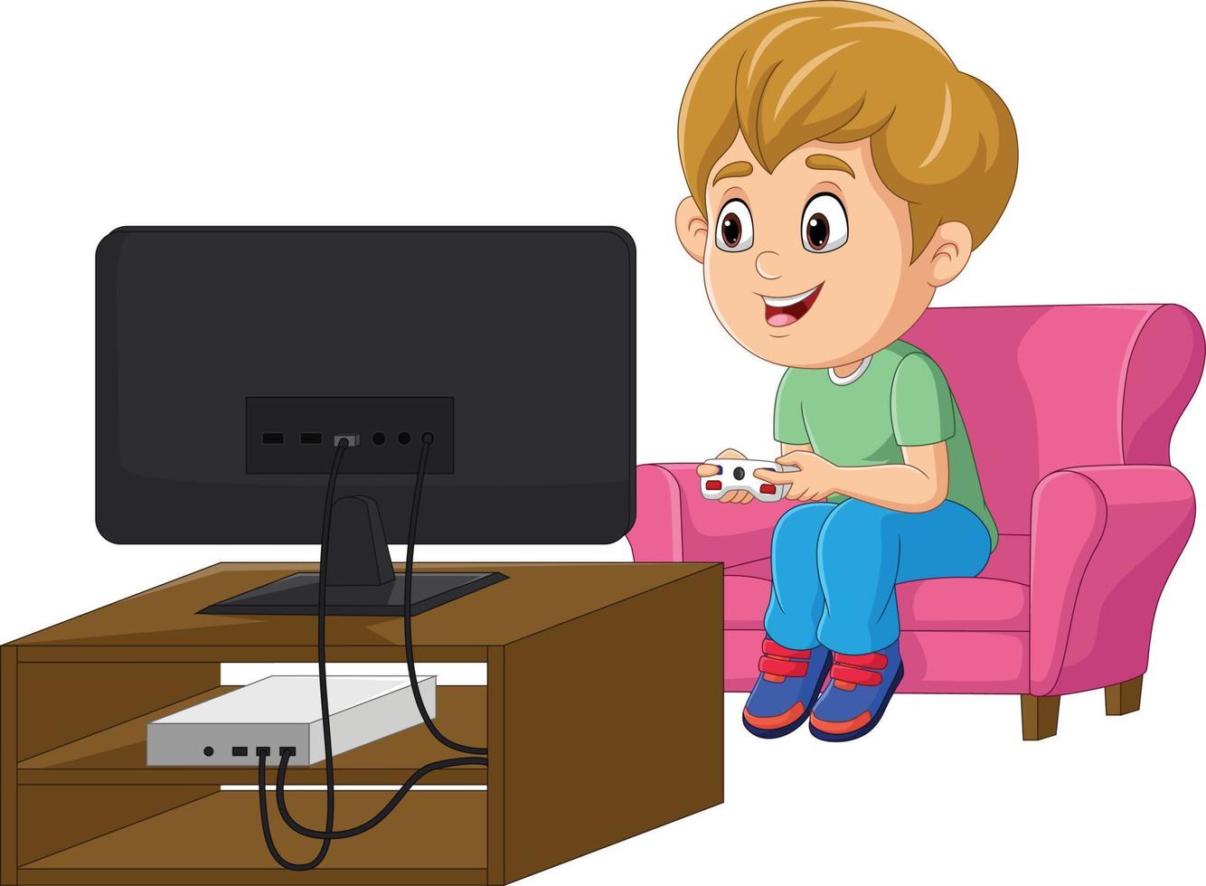 niño pequeño de dibujos animados jugando videojuegos 7153146 Vector en  Vecteezy