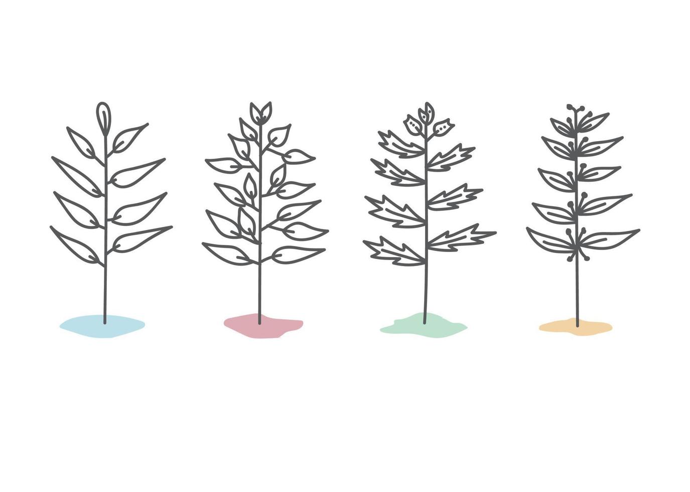 Beautiful Handrawn of Trees Vector