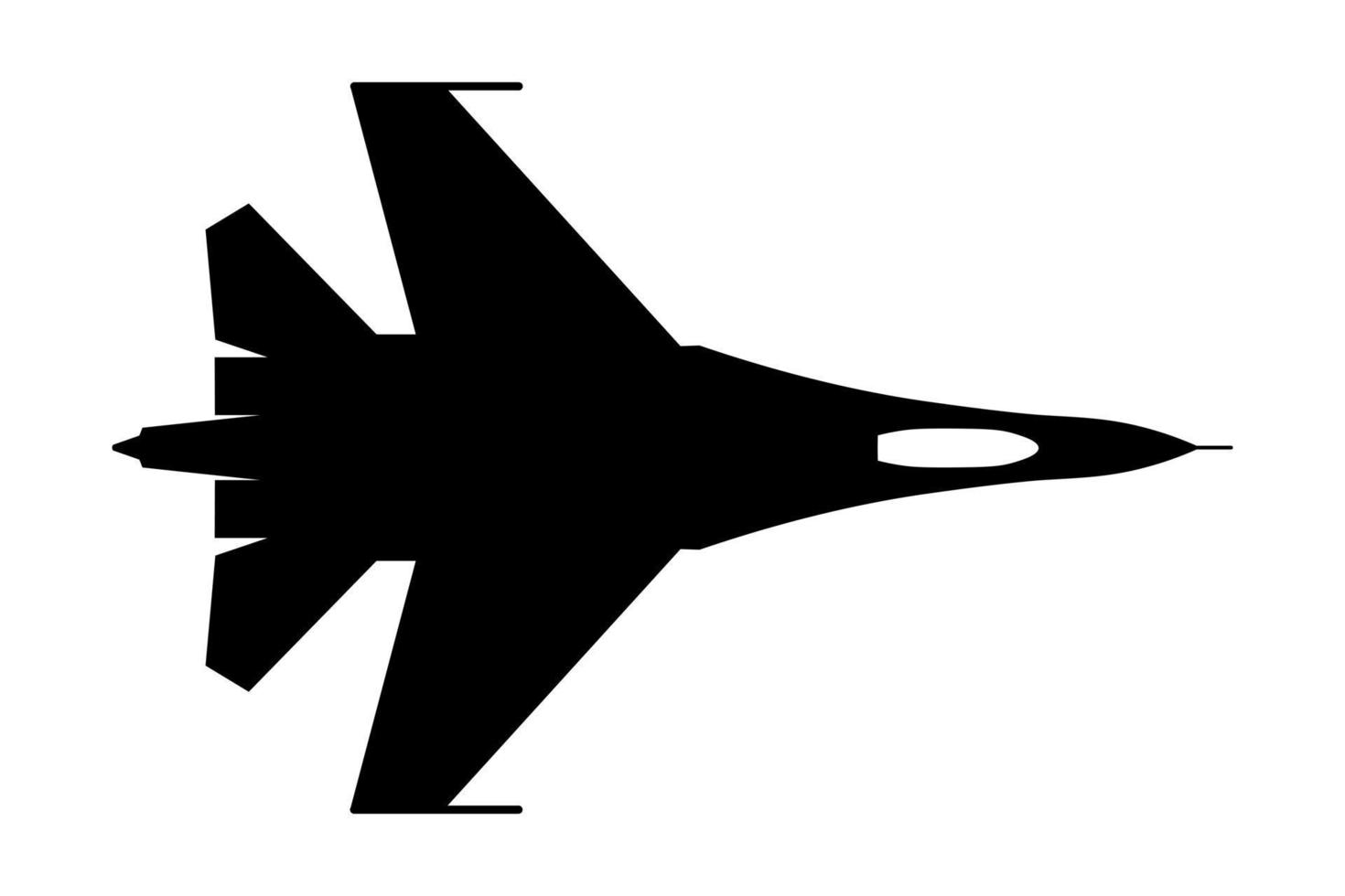 Fighter aircraft Flanker B or SU  27 simple icon for web and app vector