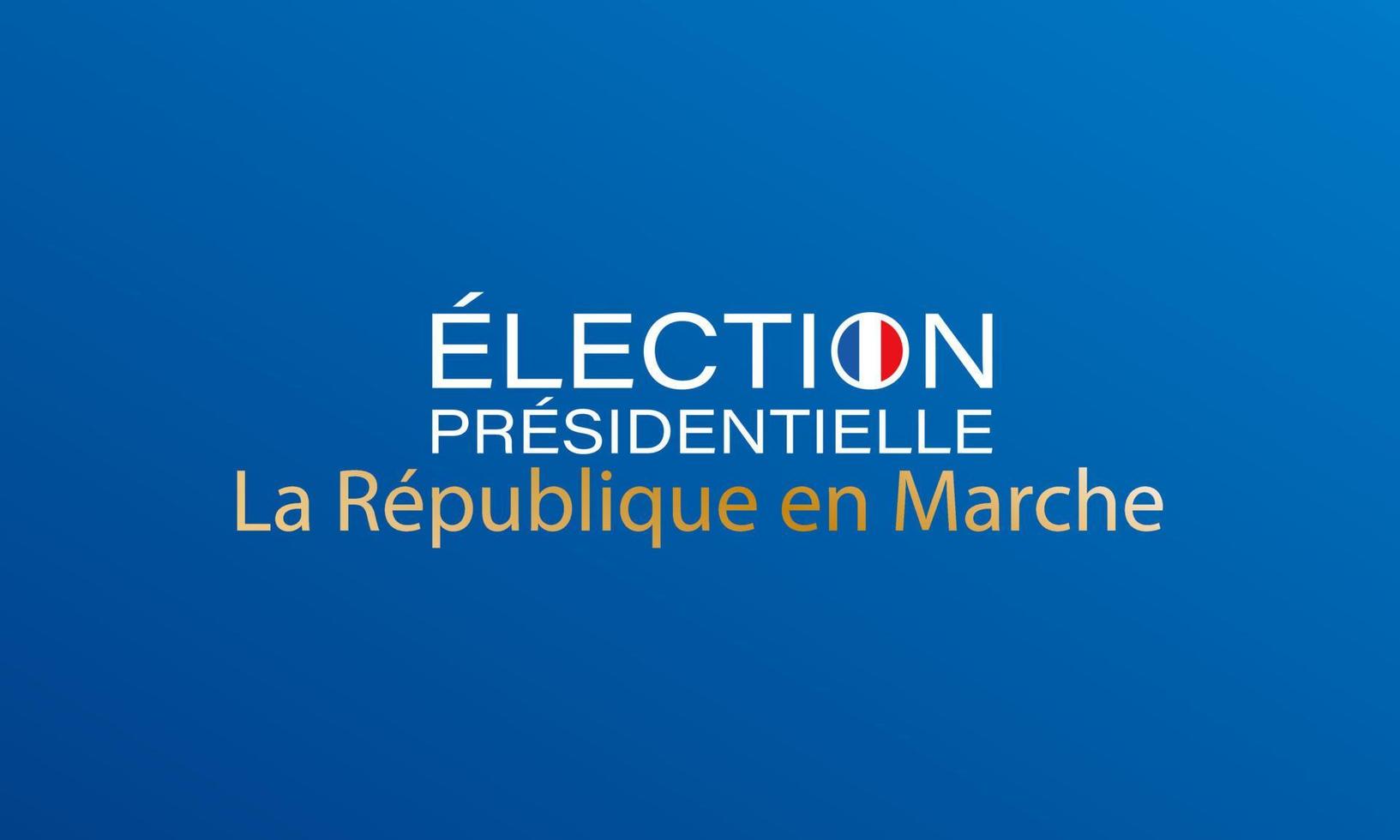 Presidential election in France logo icon with french flag and party name vector