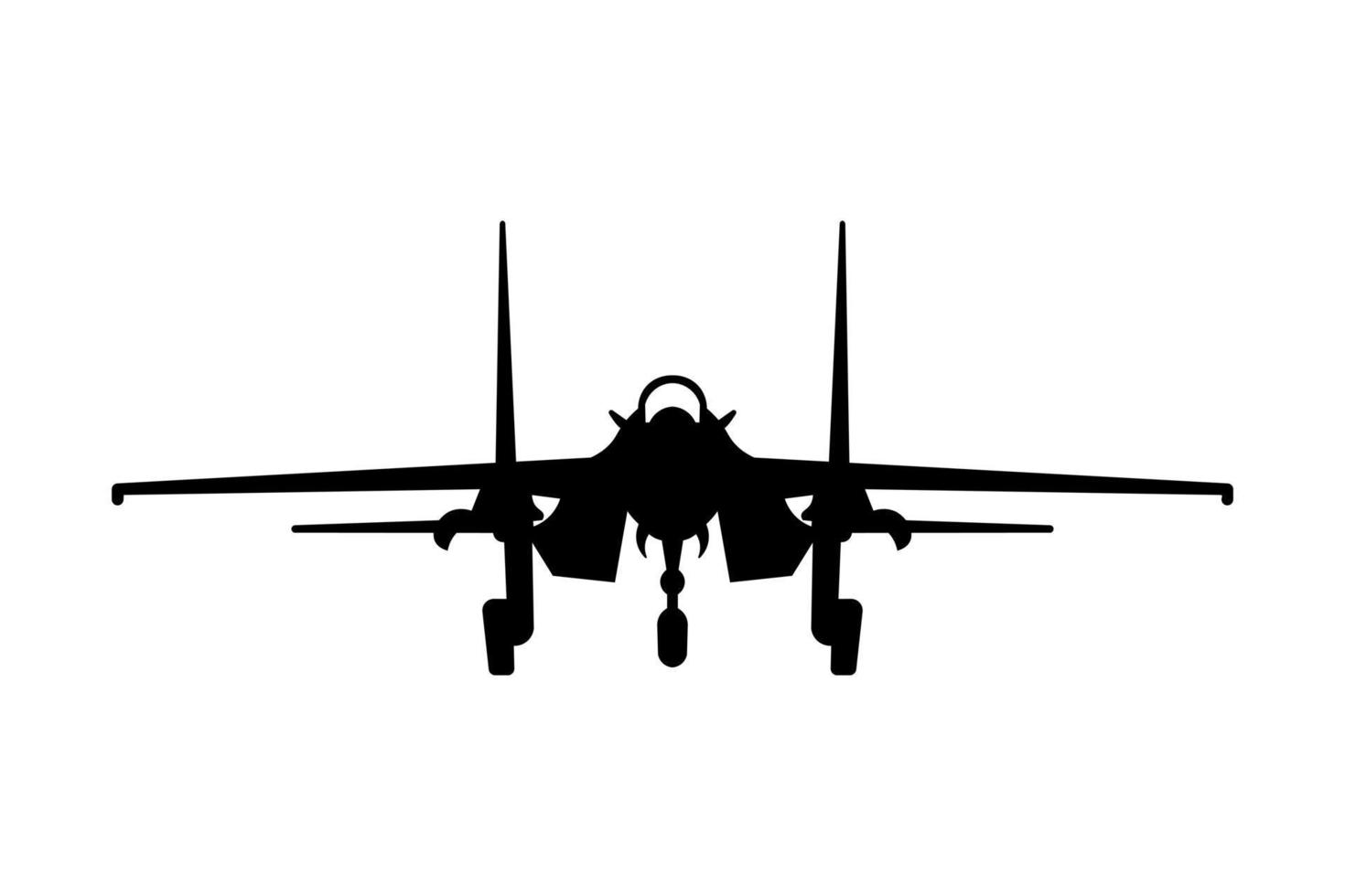 Fighter aircraft Flanker B or SU 27 simple icon for web and app vector