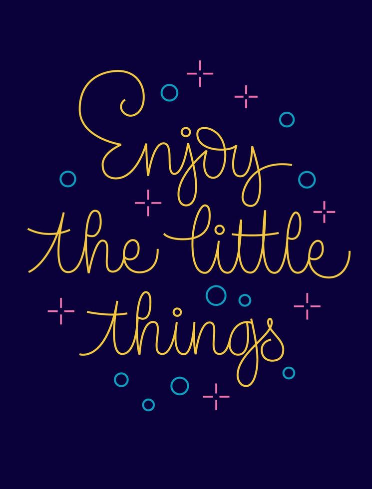 Enjoy The Little Things phrase on greeting card vector