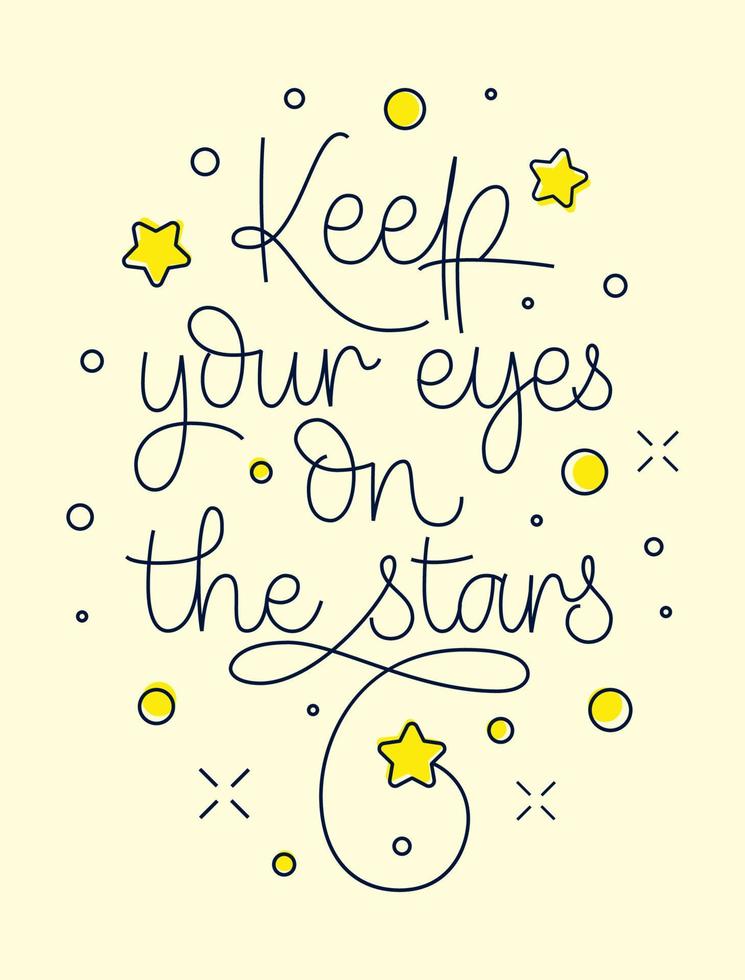 Picture with calligraphic text and stars vector