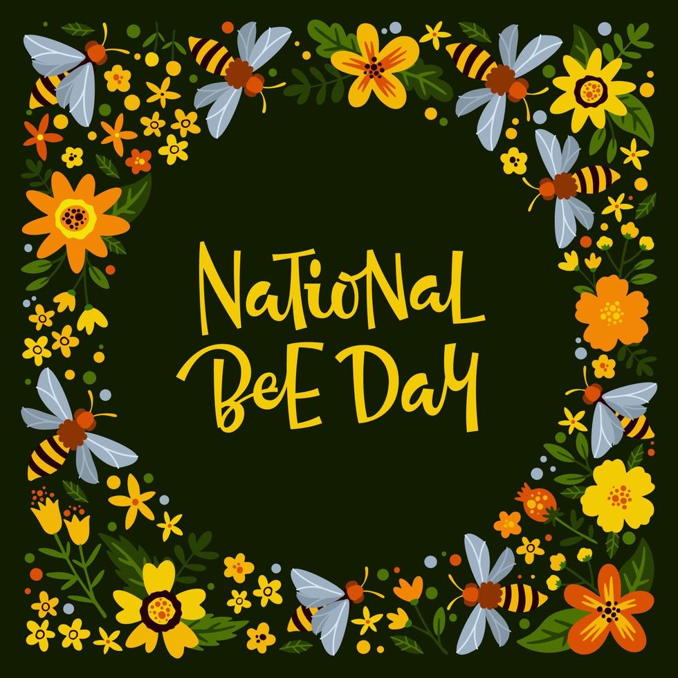cartel del día nacional de las abejas vector