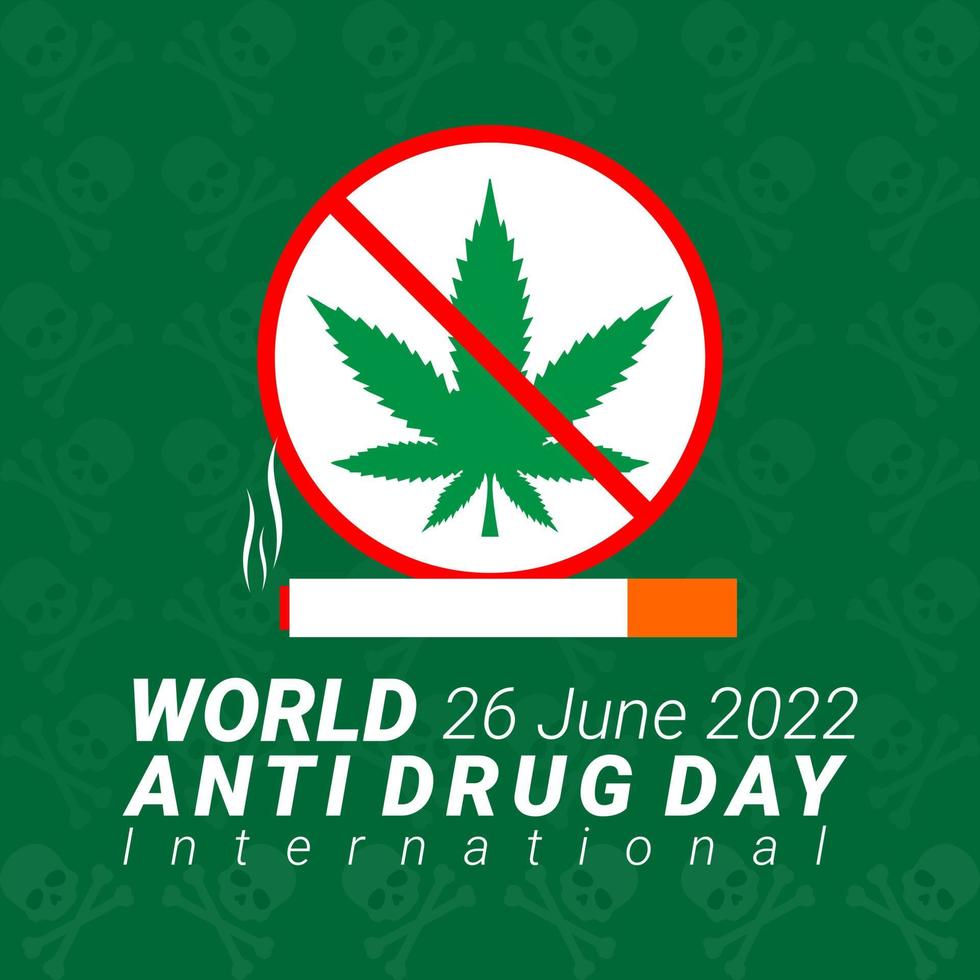 greeting card design for world anti-drug day vector