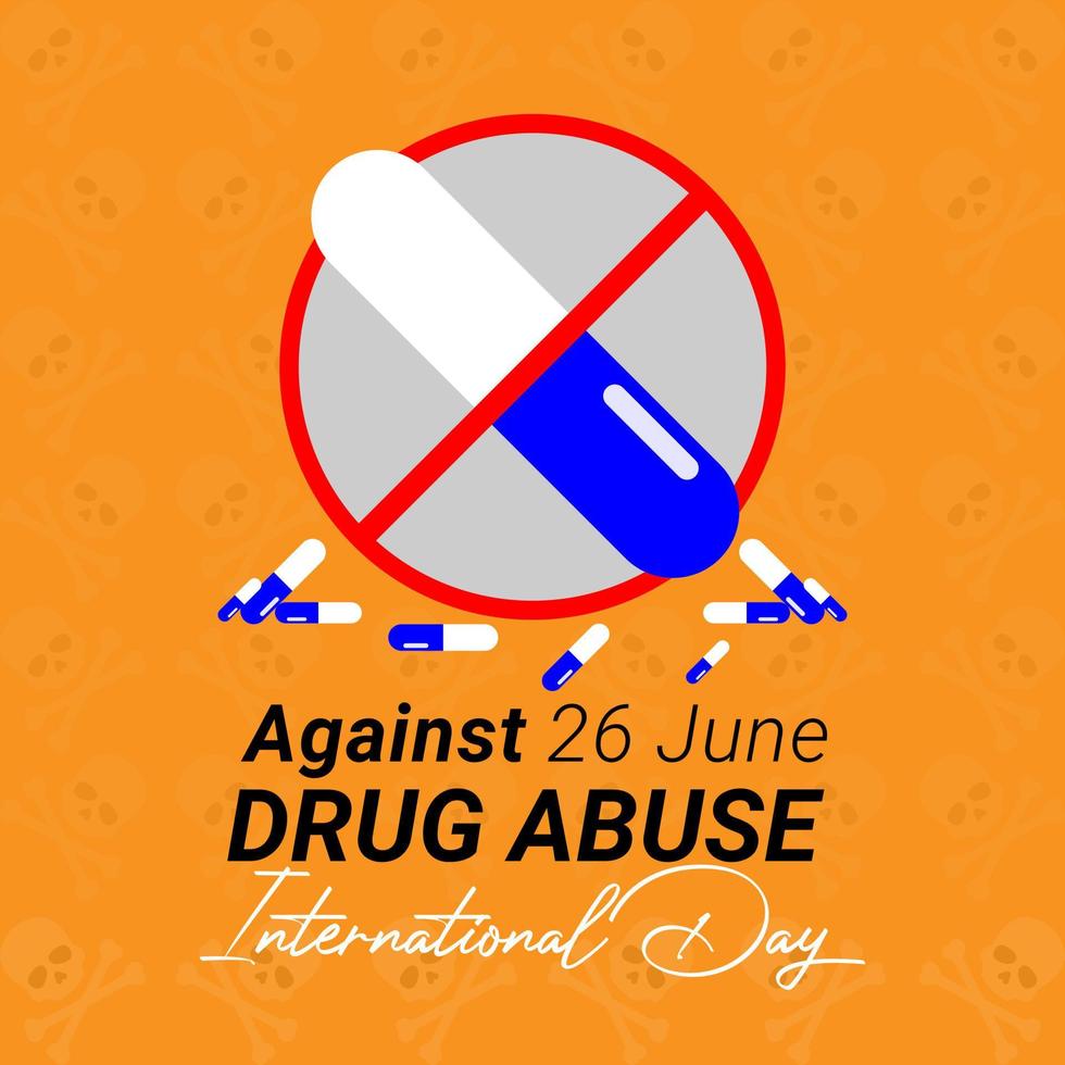 greeting card design for world anti-drug day vector
