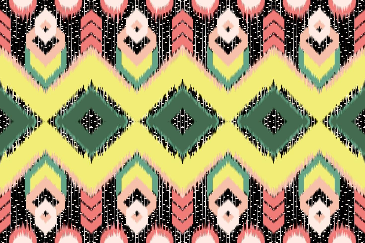 Ikat Ethnic Abstract Beautiful Art Seamless Ikat Tribal Pattern Folk Embroidery mexican style Aztec geometric art ornament print design for carpet, wallpaper. vector